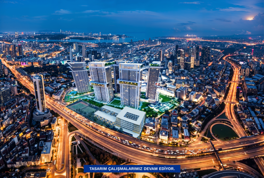 Luxury apartment for sale in Şişli Bomonti, Istanbul with panoramic sea view and modern design